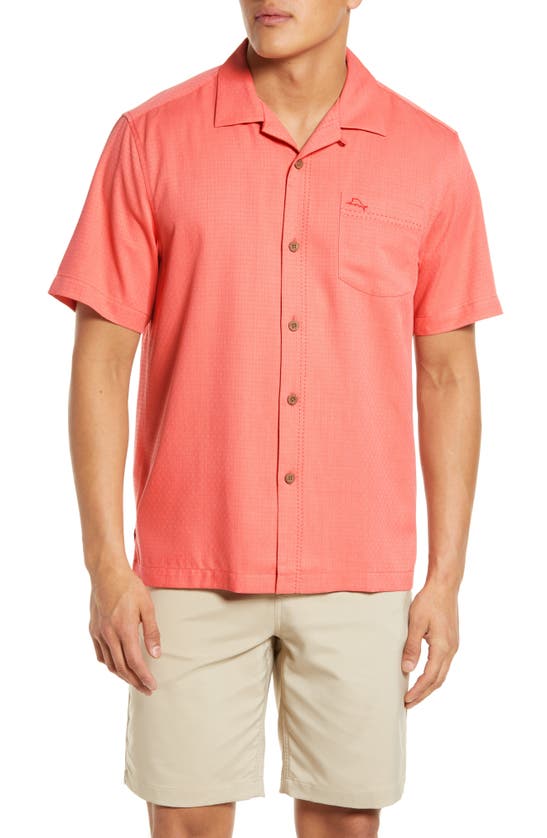 Tommy Bahama Coastal Breeze Silk Blend Button-up Shirt In Lt Havana