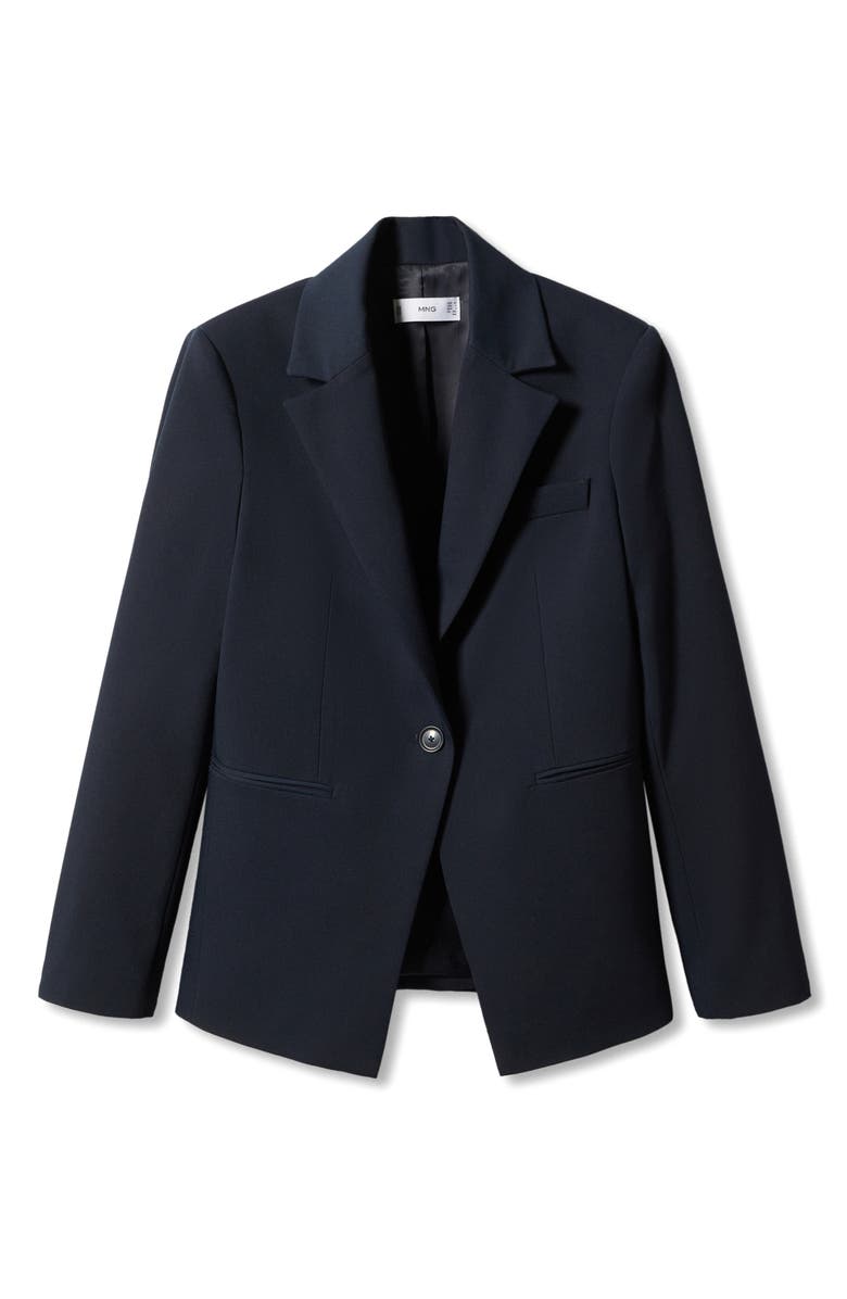 MANGO Fitted Suit Blazer, Alternate, color, Dark Navy