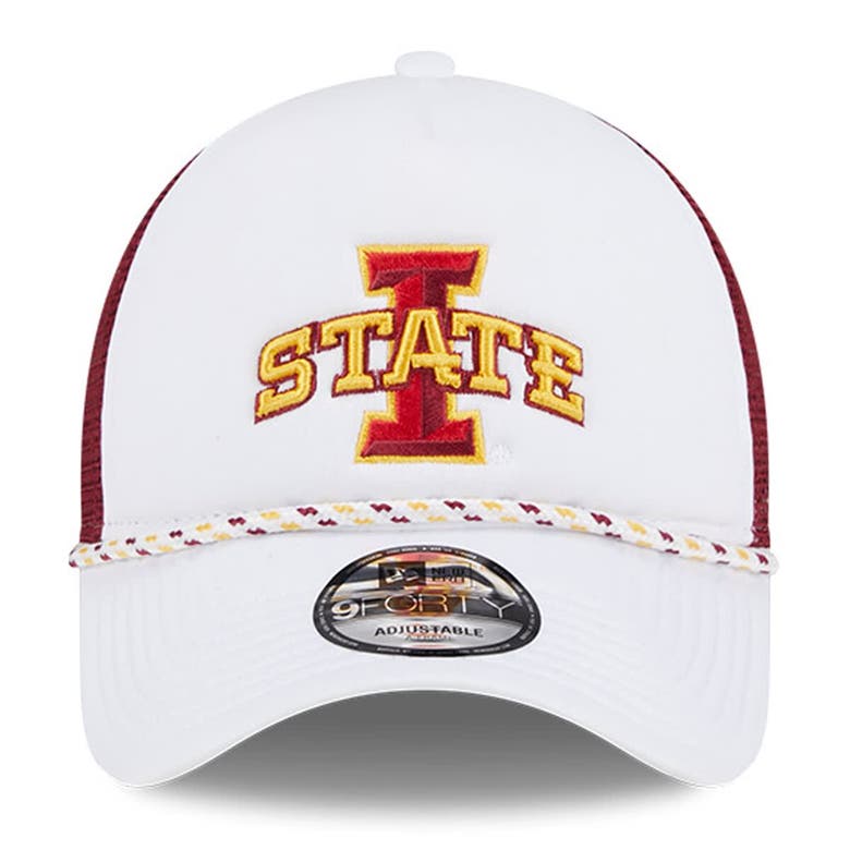 Shop New Era White/cardinal Iowa State Cyclones Court Sport Foam A-frame 9forty Adjustable Trucker Hat
