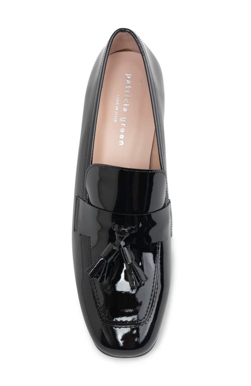Patricia Green Beckham Block Heel Tassel Loafer In Black Patent