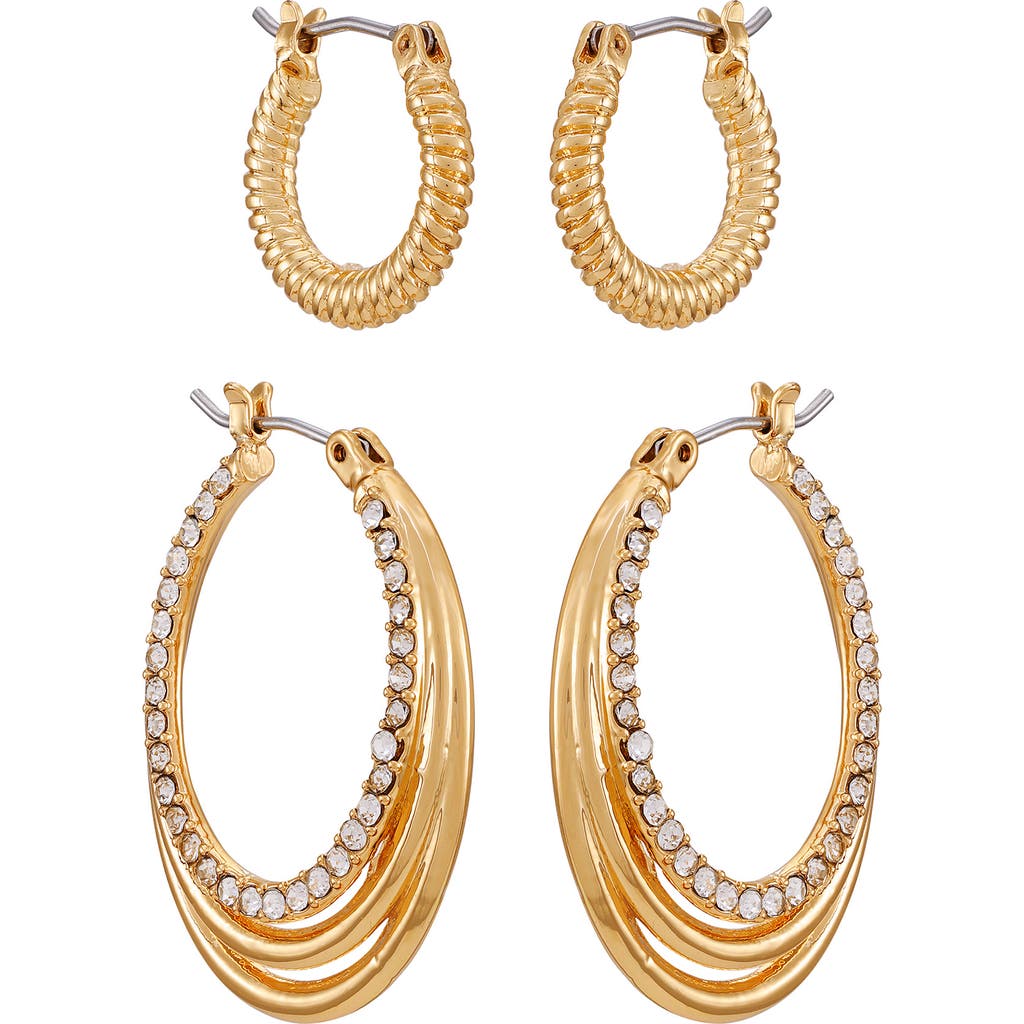 Vince Camuto Set Of Two Hoop Earrings In Gold