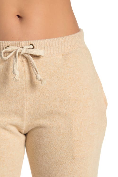 Theo And Spence Yummy Pocket Brushed Knit Joggers In Heather Oatmeal