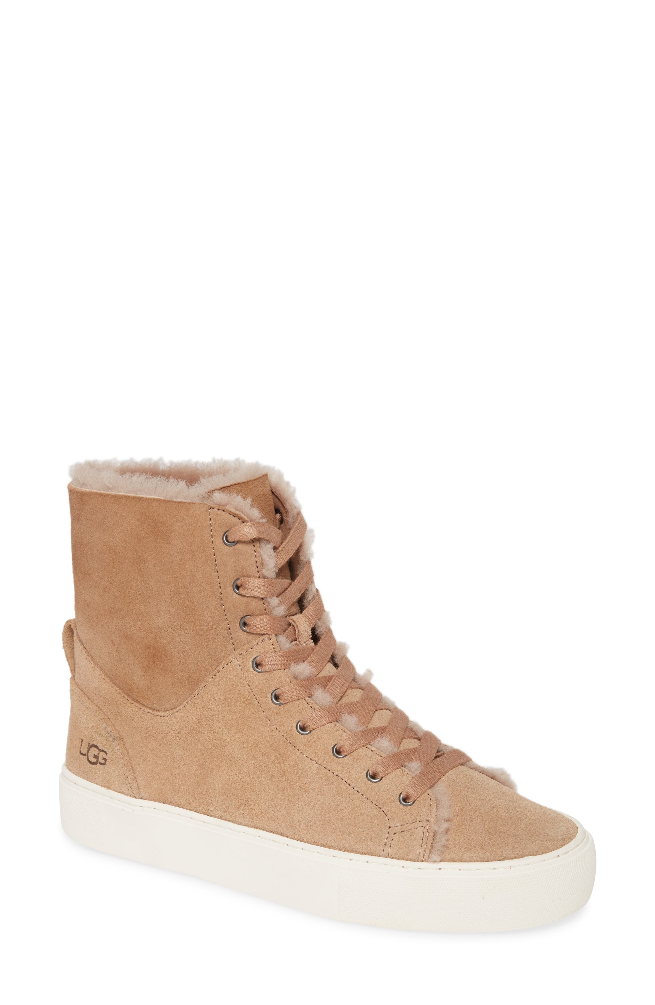 ugg high top sneakers with fur
