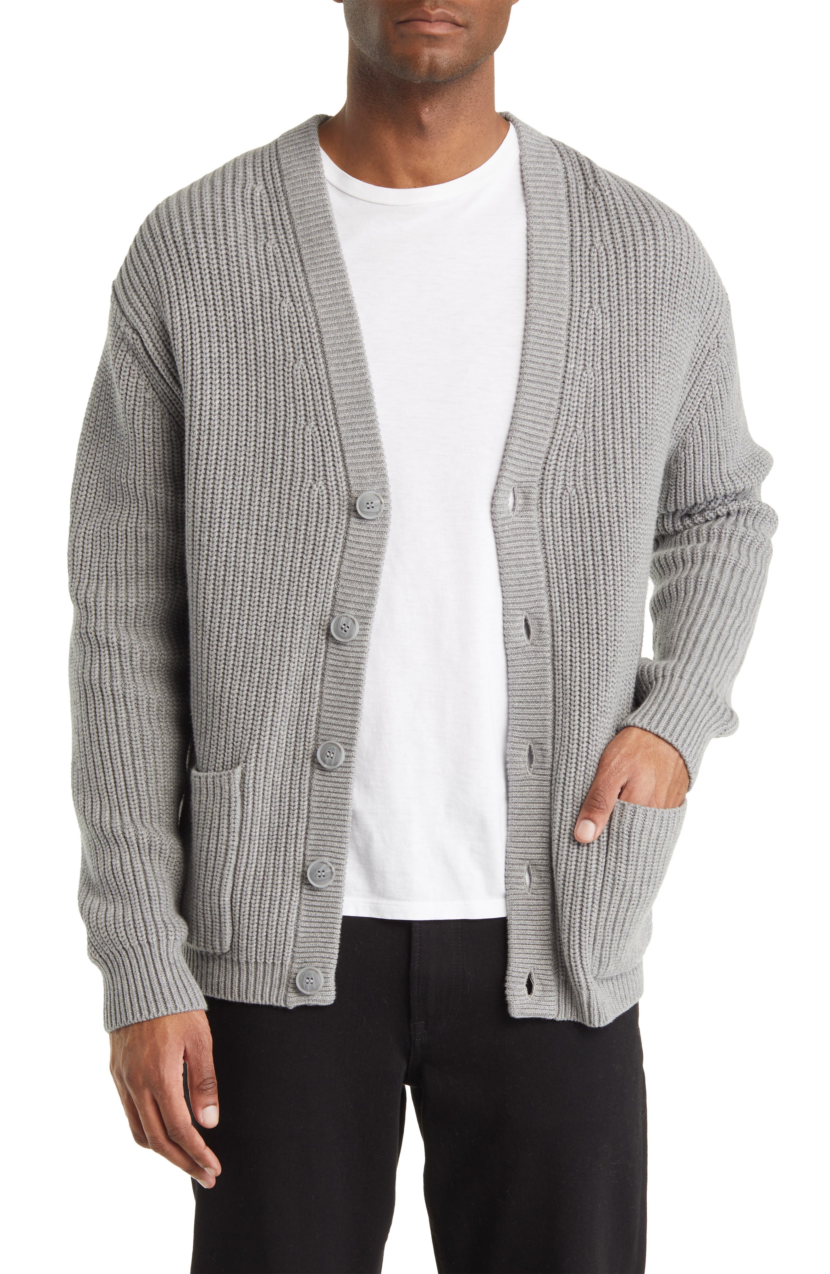 French Connection Mens Harvest Wool Cardigan Sweater 