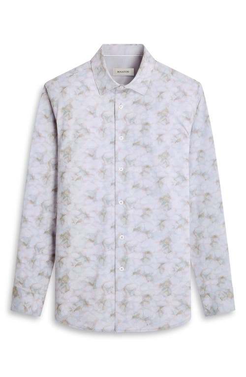 Shop Bugatchi Jimmy Ooohcotton® Leaf Print Button-up Shirt In Desert