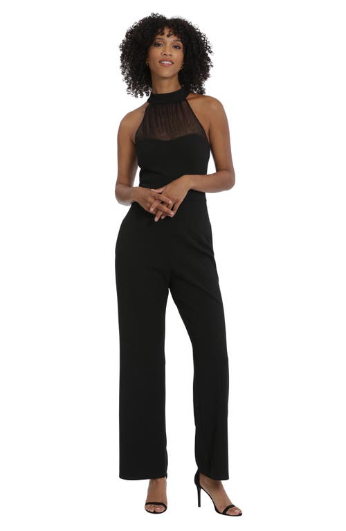 Maggy London Illusion Mesh Detail Sleeveless Jumpsuit In Black