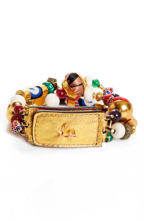 Christian Louboutin Greekaba Beaded Bracelet in Multi/Gold