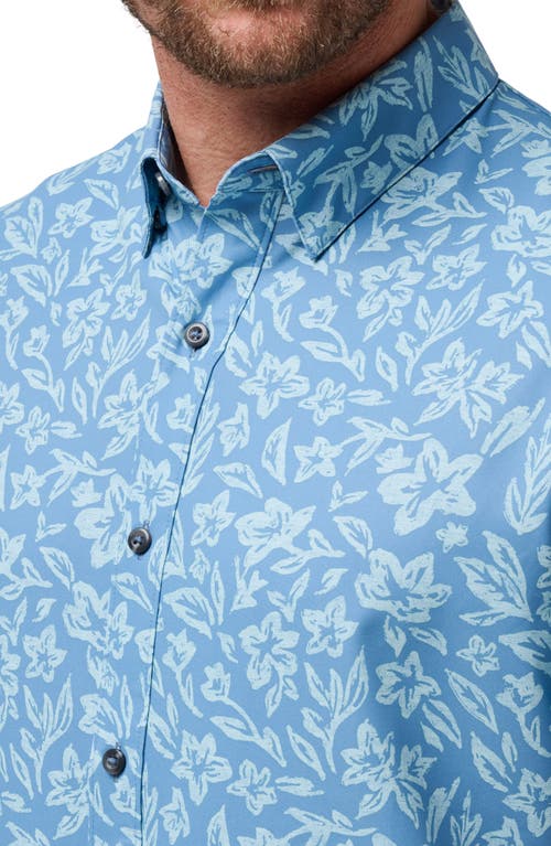 Shop Travismathew Pearl City Short Sleeve Button-up Shirt In Quiet Harbor