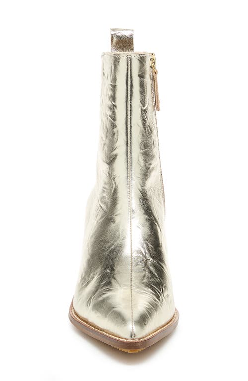 Kelsi Dagger Brooklyn Milly Pointed Toe Bootie In Washed Gold