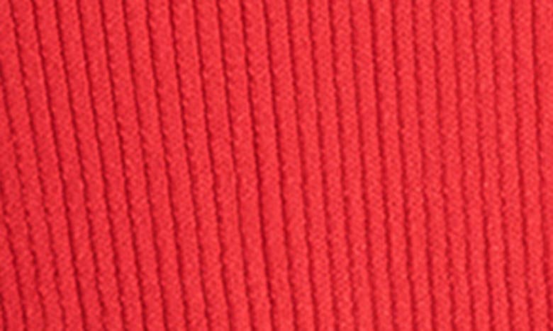 Shop Steve Madden Xandra Rib Long Sleeve Bodysuit In Red