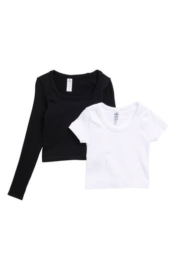 Shop 90 Degree By Reflex Kids' Assorted 2-pack Tops In White/black
