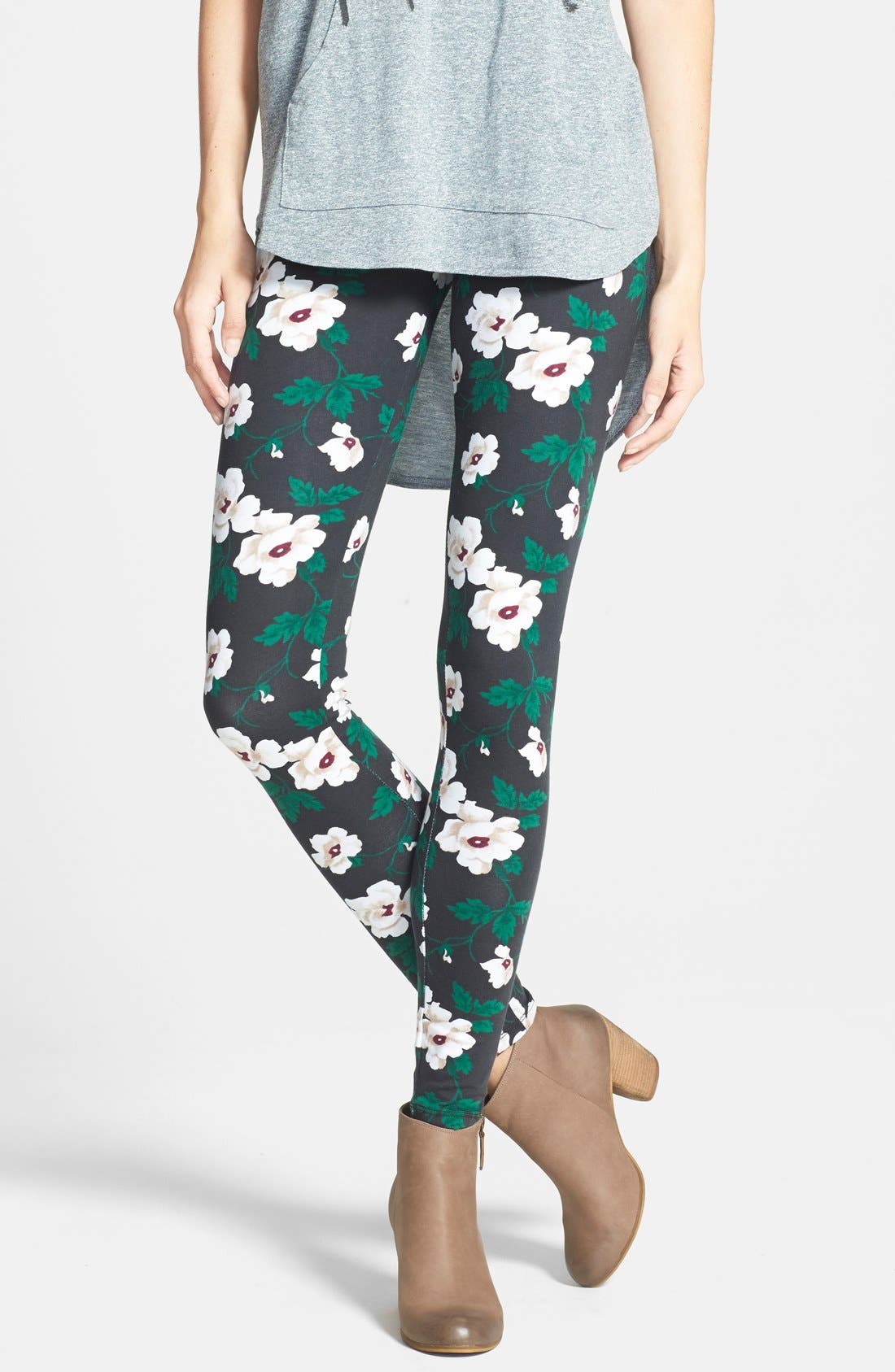 Threads for Thought Floral Print Organic Cotton Leggings (Juniors