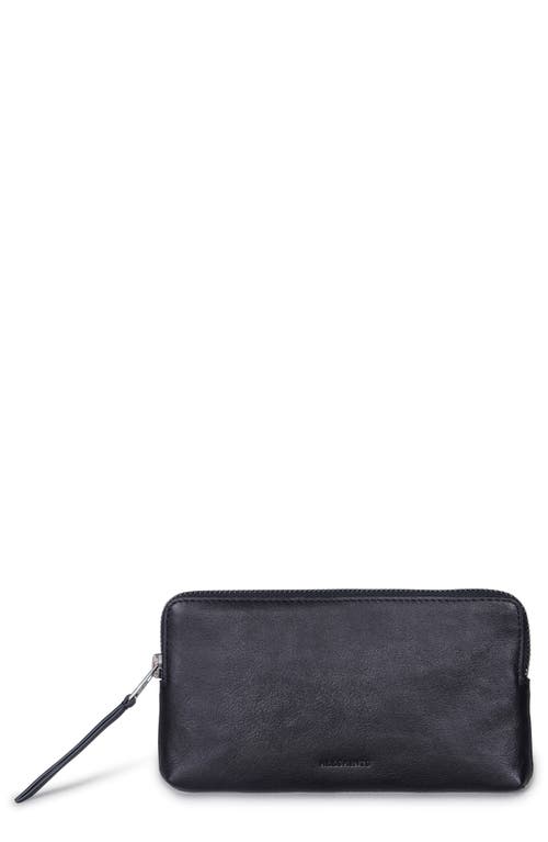 Shop Allsaints Leather Belt Bag In Black/antique Nickel