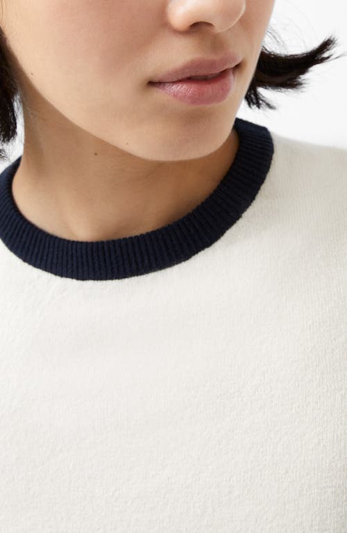 Shop French Connection Babysoft Short Sleeve Sweater In Classic Cream Marine