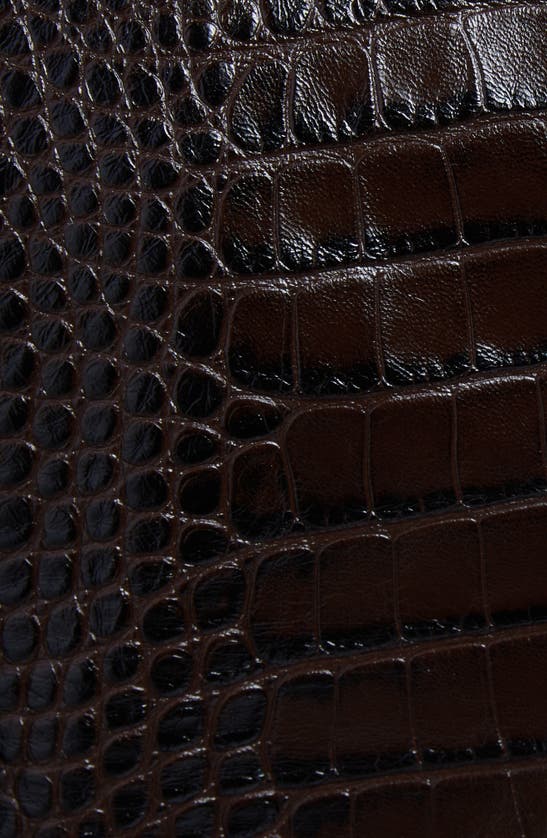 Shop Tom Ford Croc Embossed Leather Blazer In Chocolate Ombre