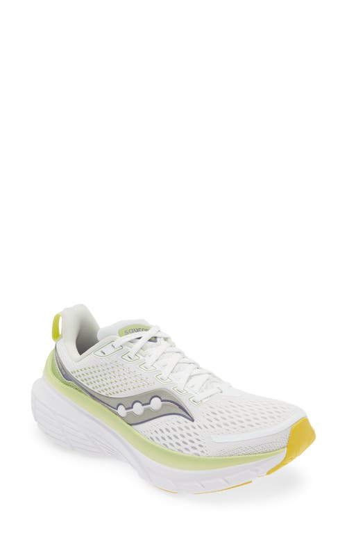Saucony Guide 17 Running Shoe In White/fern