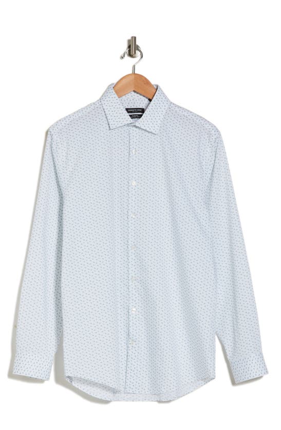 Kenneth Cole Reaction Microprint Slim Fit Cotton Dress Shirt In Tea