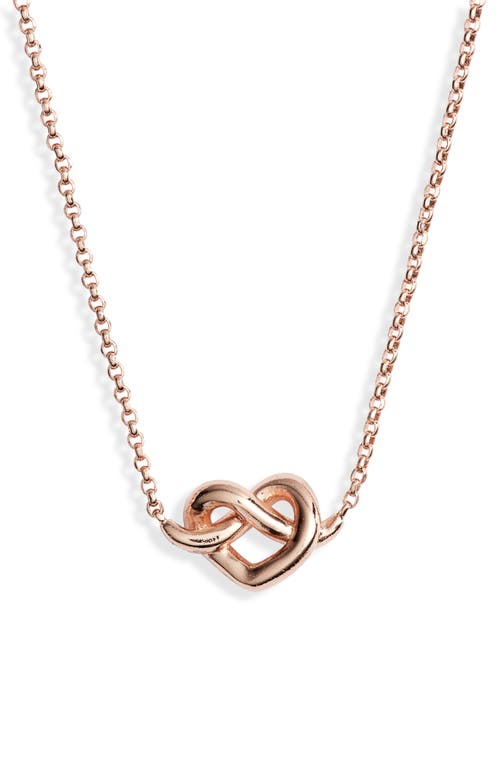 loves me knot mini pendant necklace in Rose Gold