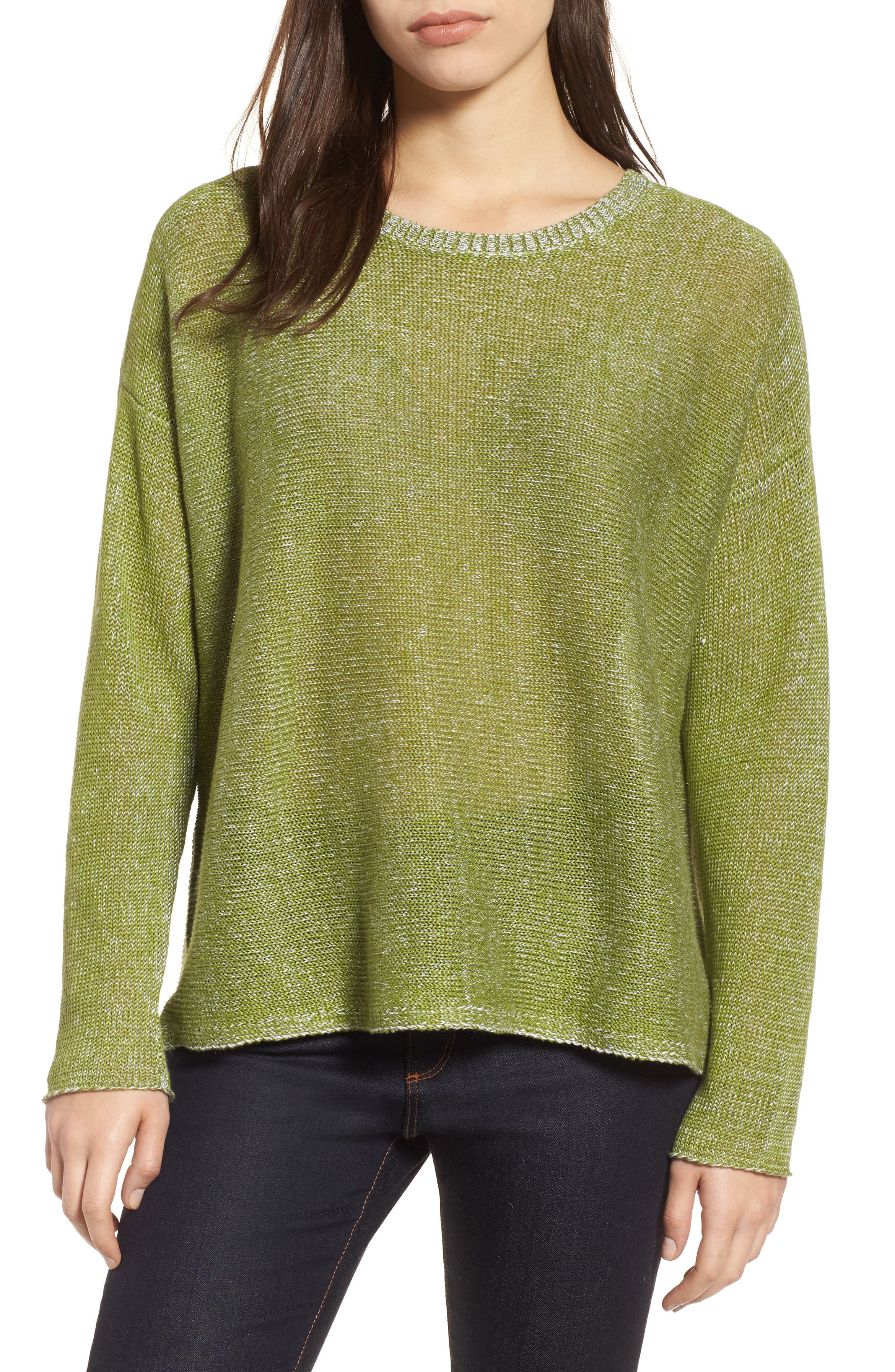 Eileen Fisher Boxy Organic Linen Sweater (Regular & Petite) | Nordstrom