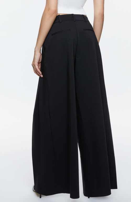 Shop Alice And Olivia Alice + Olivia Blaire Pleated High Waist Wide Leg Pants In Black