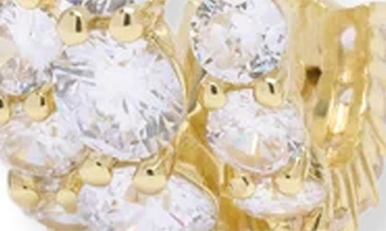 Shop Melinda Maria Oh She Fancy Pavé Hoop Earrings In White Cubic Zirconia/ Gold
