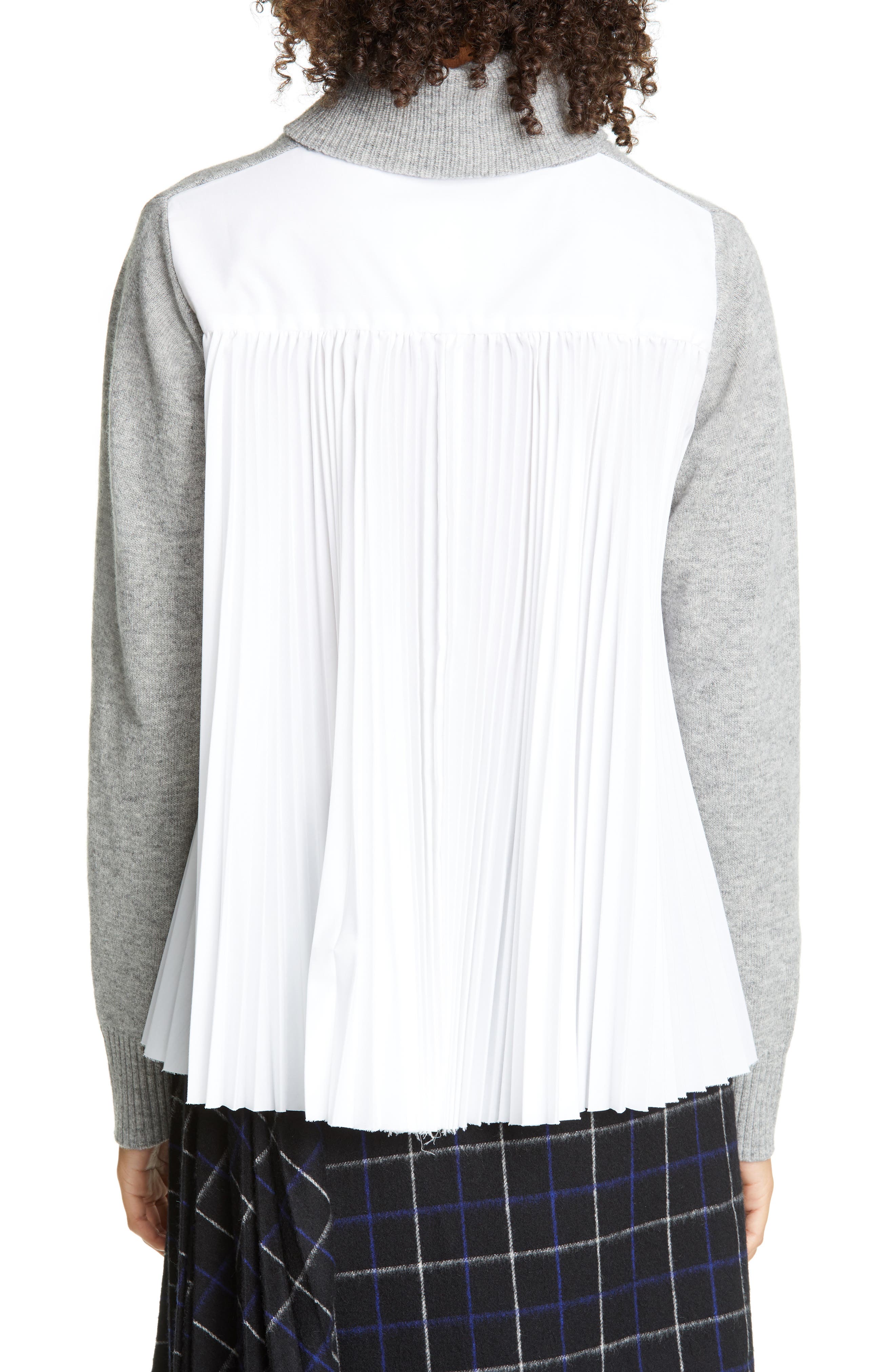 pleated back sweater
