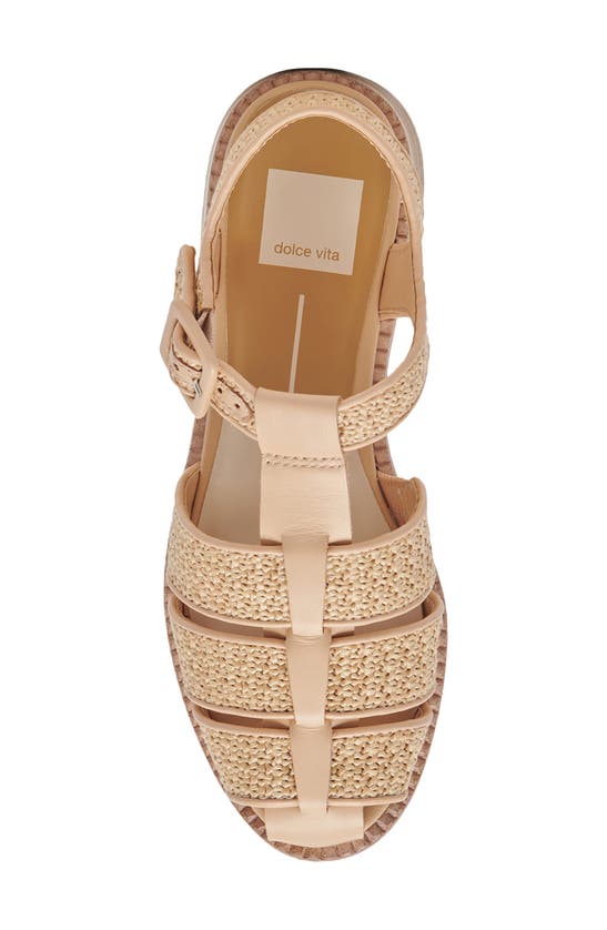 Dolce Vita Holis Womens Cushioned Footbed Leather Strappy Sandals In Light Natural Raffia