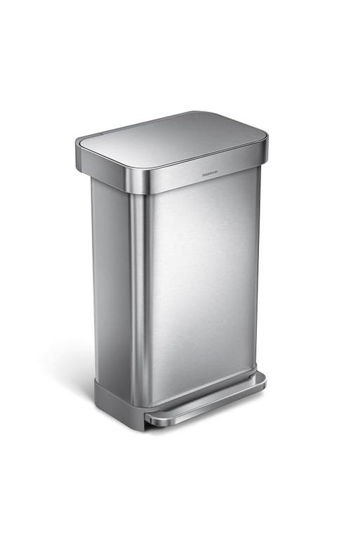 simplehuman 45L Rectangular Step Trash Can in Brushed at Nordstrom