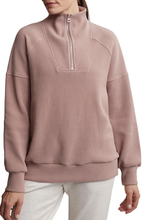 Varley Rhea Rib Half Zip Sweatshirt Antler at Nordstrom,