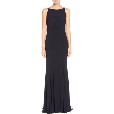Ieena For MAC Duggal Jersey Gown, Blue