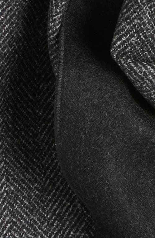 Clifton Wilson Herringbone Double Face Wool Scarf In Charcoal
