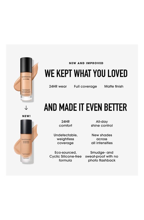 Bareminerals ® Barepro 24hr Wear Skin-perfecting Matte Liquid Foundation Mineral Spf 20 Pa++ In Deep 55 Warm