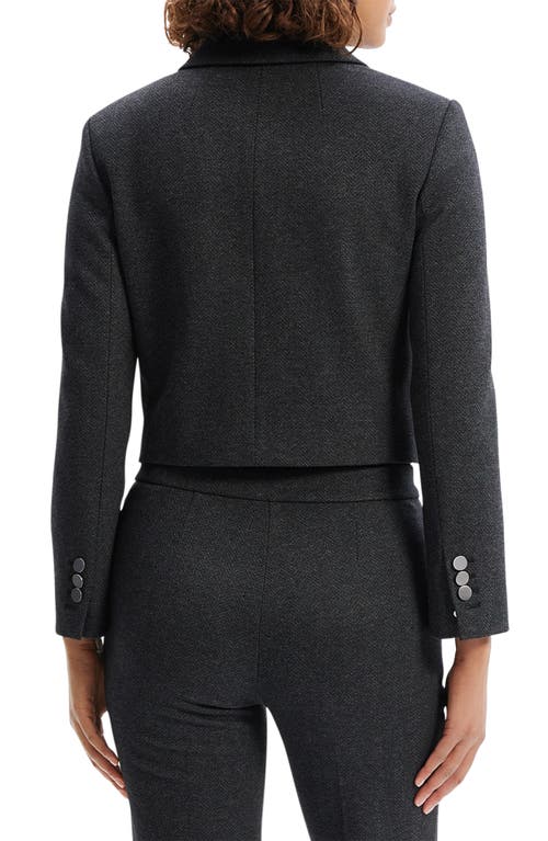 Theory Boxy Crop Jacket In Charcoal Melange