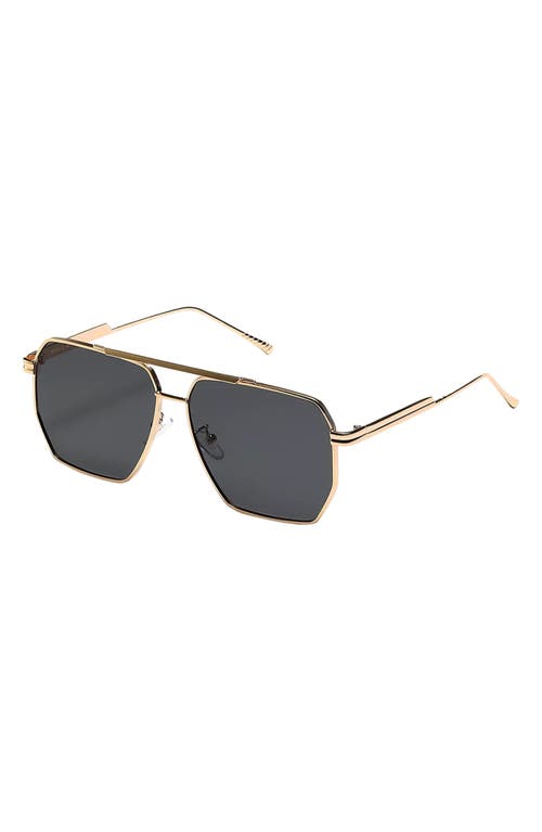 Shop Fifth & Ninth Goldie 60mm Polarized Aviator Sunglasses In Gold/black