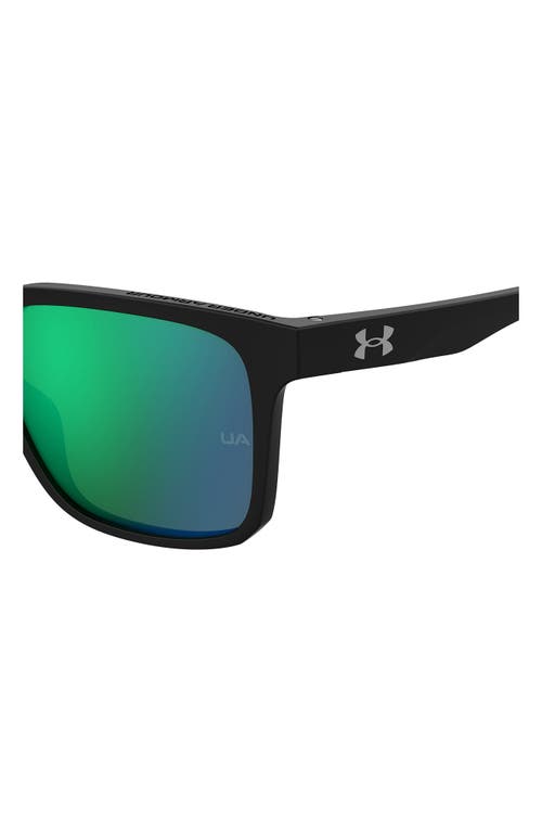 Under Armour Assist 57mm Square Sunglasses In Black/green Multilayer