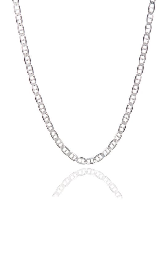 Best Silver Sterling Silver Flat Marina Link Necklace In Metallic