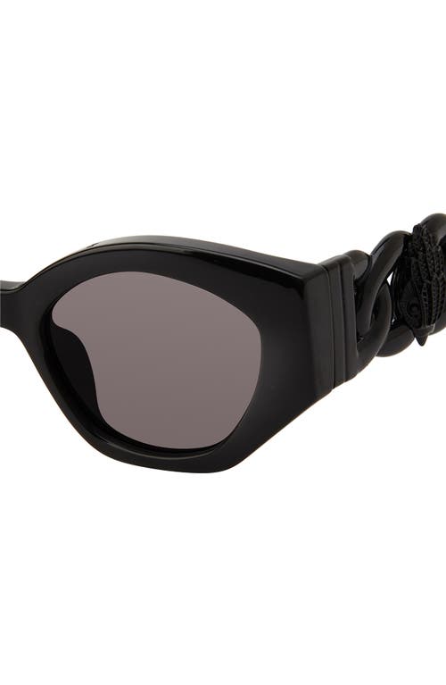 Kurt Geiger London 51mm Round Sunglasses In Black/smoke