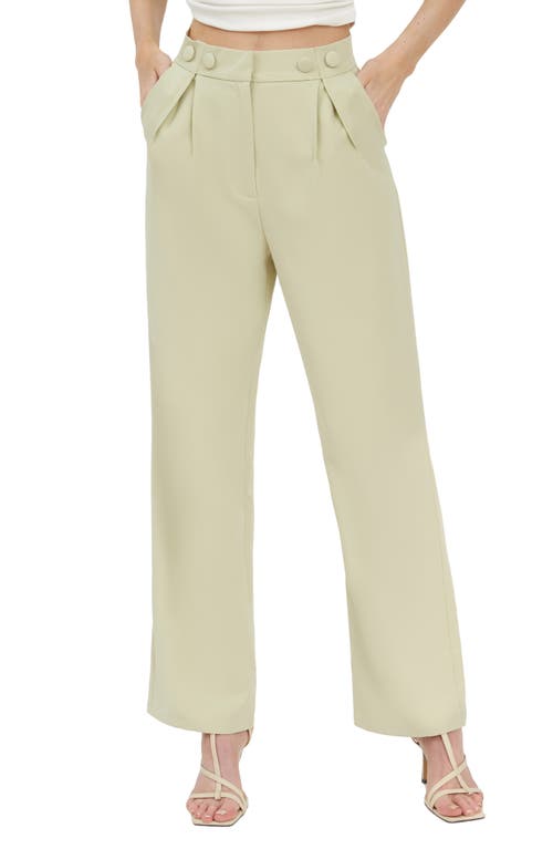 4th & Reckless Lindsay Button Waist Trousers in Mint