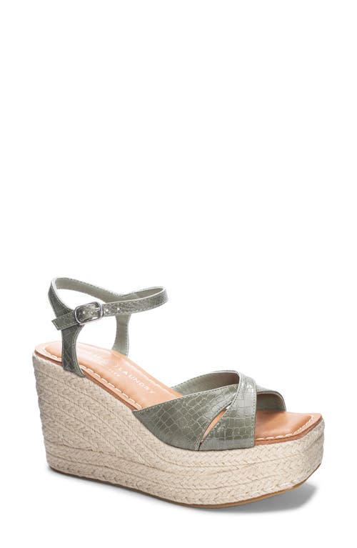 Chinese Laundry Niamh Croco Espadrille Wedge Sandal Olive at Nordstrom,