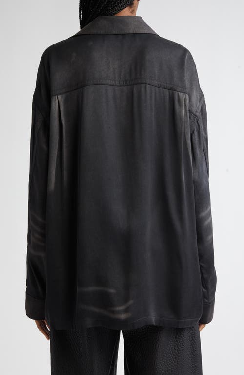 Alexander Wang Oversize Button-up Shirt In Creased Charcoal