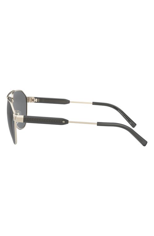 Shop Versace 62mm Oversize Aviator Sunglasses In Gold/grey Solid