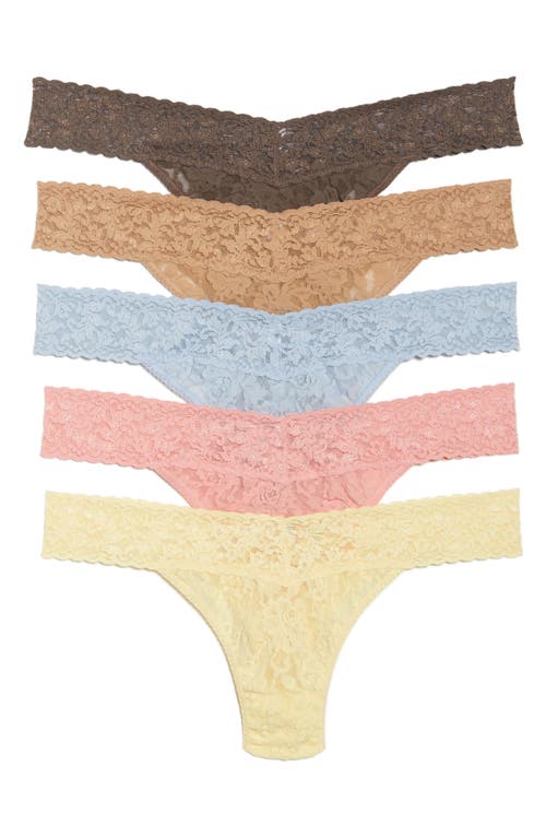 Hanky Panky 5-Pack Low Rise Thongs in Ladylike Classic at Nordstrom