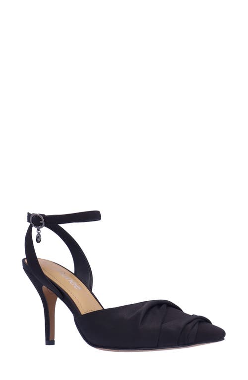 J. Reneé Leander Ankle Strap Pointed Toe Pump Black at Nordstrom,