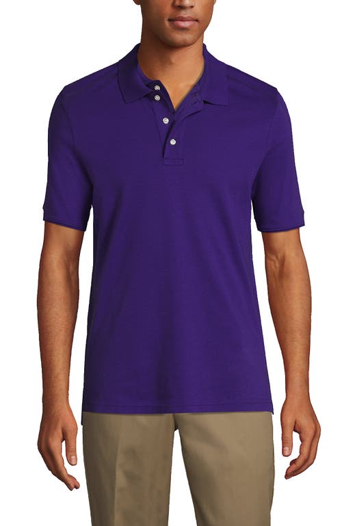 Shop Lands' End School Uniform  Long Sleeve Interlock Polo Shirt In Deep Purple