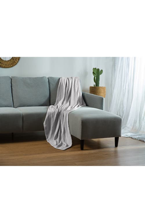 Bearaby Organic Cotton Muslin Cocoon Throw Blanket In Moonstone Grey