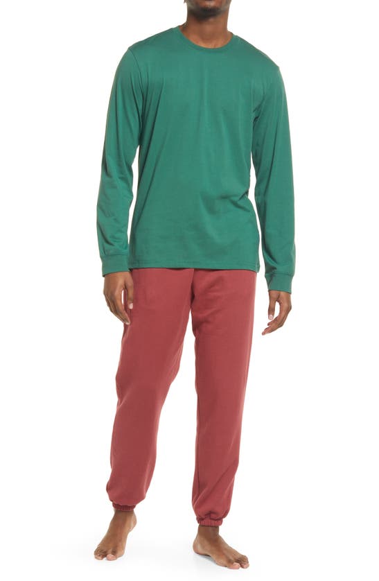 Bp. Hang Out Cotton Blend Pajamas In Red Russet