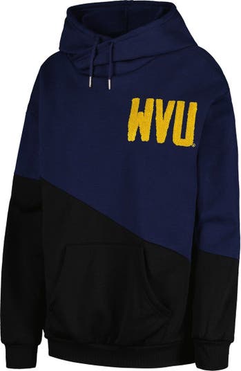 GAMEDAY COUTURE Women's Gameday Couture Navy/Black West Virginia  Mountaineers Matchmaker Diagonal Cowl Pullover Hoodie