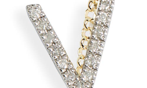 Meshmerise Bezel Diamond Initial Chain Necklace In Yellow-v
