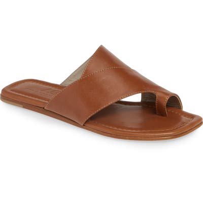 Agl Asymmetrical Toe Loop Slide Sandal - Brown