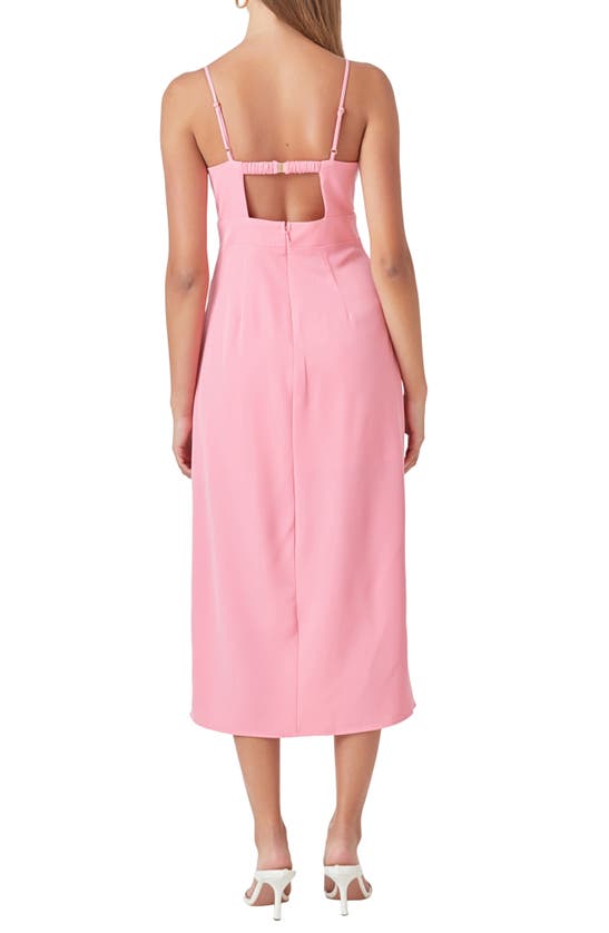 Shop Endless Rose Ruched Bust Midi Dress In Pink